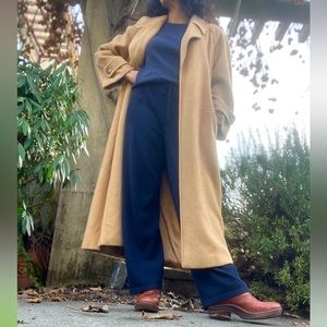 Saks Fifth Avenue Vintage 100% Camel Coat with Belt